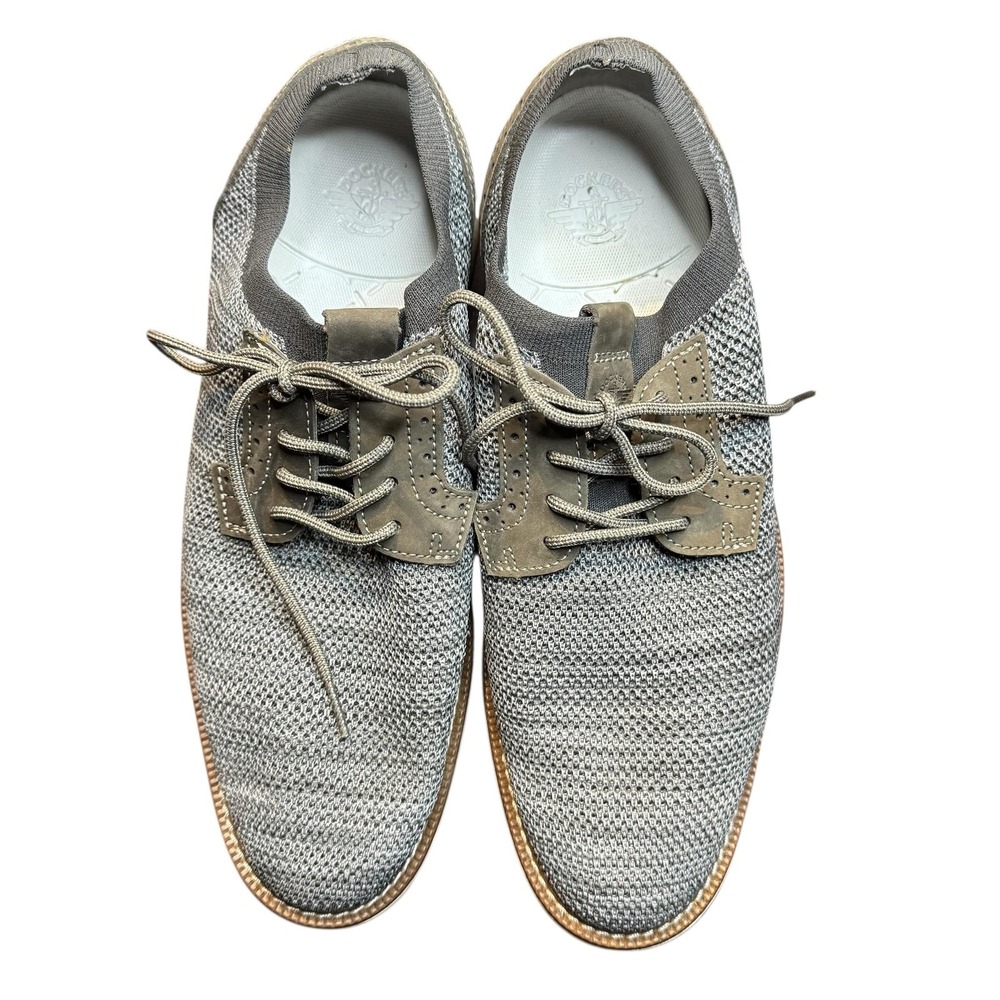 Dockers Shoes Mens‎ Size 11 Gray Knit Leather Lace Up Casual Oxfords 90-40760